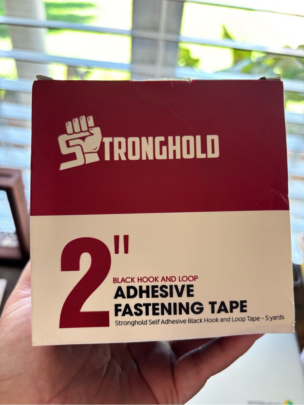 New Open Box Stronghold Self Adhesive Black Hook & Loop Tape - 5 Yards